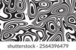 Trippy organic shape Waves Ripple Pattern black and white retro wave pattern reminding optical illusions