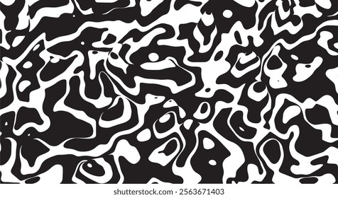 Trippy organic shape Waves Ripple Pattern black and white retro wave pattern reminding optical illusions