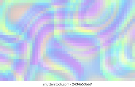 Trippy psychedelic colorful neon geometric shapes abstract background, Pixelated vector pattern