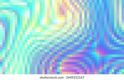 Trippy psicodélico colorido neon formas geométricas abstrato fundo, padrão vetorial pixelated