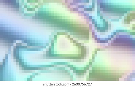 Trippy psychedelic colorful rainbow geometric shapes abstract background, Pixelated vector pattern