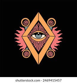 trippy shape illustration vector design