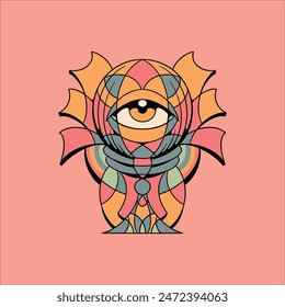 trippy shape illustration vector design