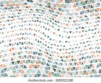 Trippy triangles halftone wallpaper. Fade triangular shapes banner backdrop. Stylish triangles halftone grid.