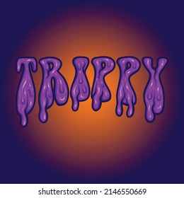 Trippy typeface melt illustrations vector