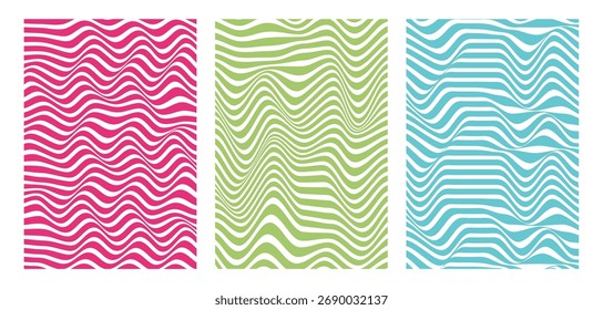 Trippy Wavy Seamless Background in Vibrant Rainbow Colors – Retro Psychedelic 60s Design