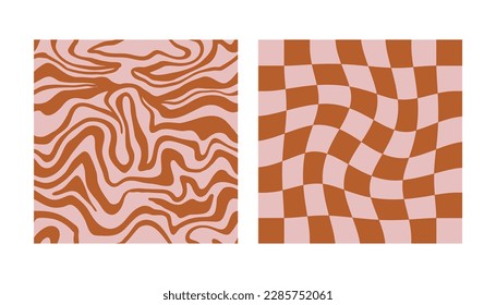 Trippy and Wavy Swirl Pattern Set Pastel Colors