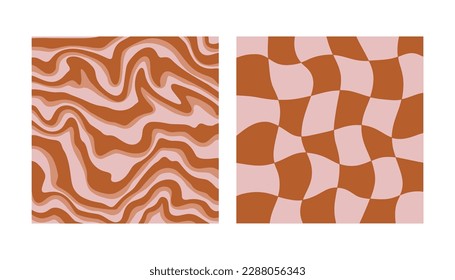 Trippy and Wavy Swirl Pattern Set Pastel Colors