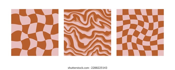 Trippy and Wavy Swirl Pattern Set Pastel Colors