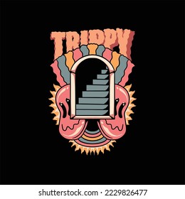 trippy world illustration vector design
