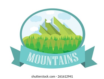 Trips , Mountain logo , icon,