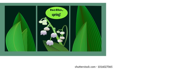 Triptich with the figure of the flowers of lilies on a dark background
