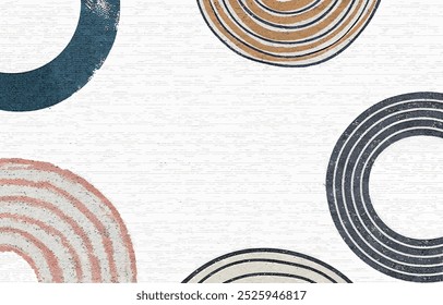 Triptych, abstract art background. Composition of geometric shapes, color blocks, minimalist artwork. Paint spots, modern art, vector illustration