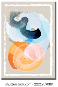 triptych abstract watercolor print poster set, texture aquapel brush, vector illustration surrealism in delicate colors with bright accent, shapeless paint strokes, beige tones for bedroom