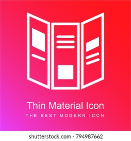Triptych brochure red and pink gradient material white icon minimal design