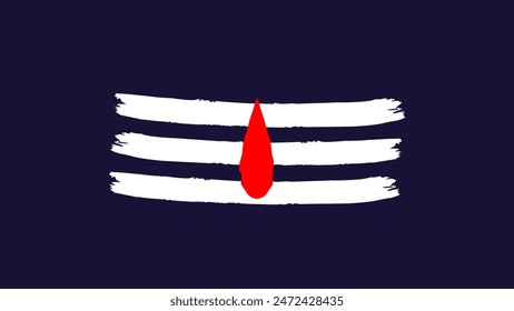 Tripundra vector illustration . Tripundra is a Hindu Shaivite tilaka, worn by Shaivas as an indication of their affiliation with Shiva.