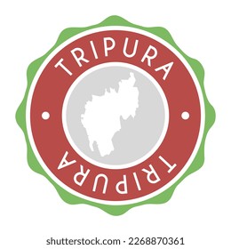Tripura, India Badge Map Vector Seal Vector Sign. National Symbol Country Stamp Design Icon Label. 