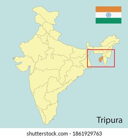 tripura, map of India with state borders