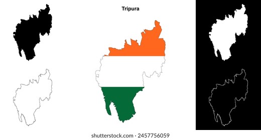 Conjunto de mapas de esquema del estado de Tripura