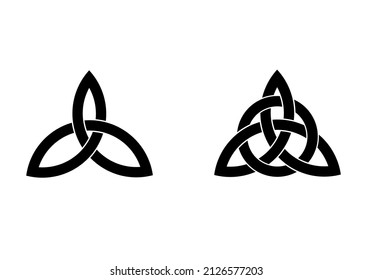 triquerta sign.Triquetra in circle Trikvetr knot shape Trinity knot icon set.perfect for tattoo