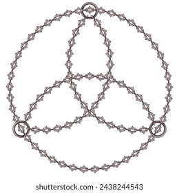 Triqueta symbol formed with chains