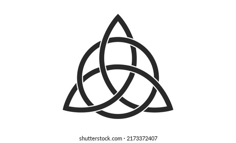 Silueta negra triquetra sobre fondo blanco