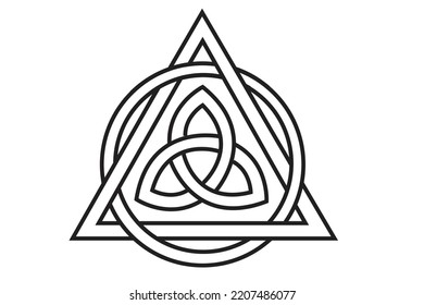 Triquetra Celt Icon as part of an interlaced Christian Trinitarian decorative symbol. Editable Clip Art.