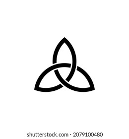 Triquetra Celtic Knot glyph icon. Clipart image isolated on white background