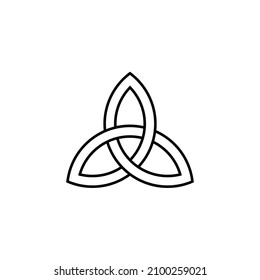 Triquetra Celtic Knot outline icon. Clipart image isolated on white background