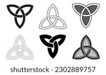 Triquetra celtic knot symbol on white background