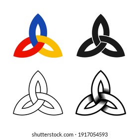 Triquetra Celtic Knot Symbol Vector Set