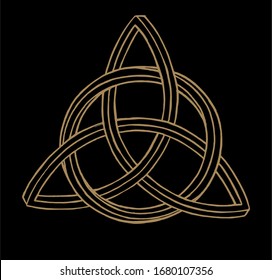 Triquetra celtic symbol. Trinity knot - vintage occult sign.