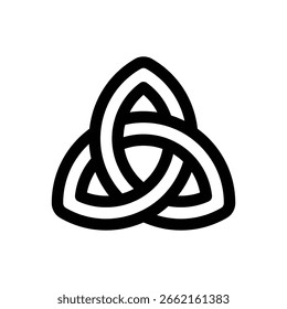 Triquetra. Icono de Vector de trazo editable.