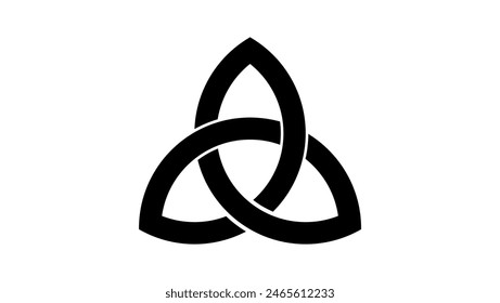 Triquetra emblem, black isolated silhouette