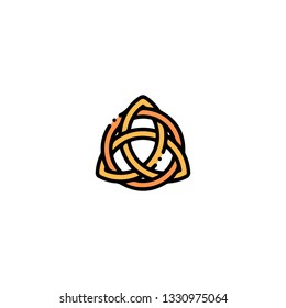 Triquetra icon, flat design line art thin style. Saint Patrick's Day vector illustration