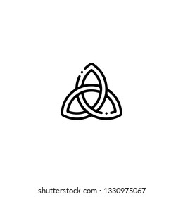 Triquetra icon, flat design line art thin style. Saint Patrick's Day vector illustration