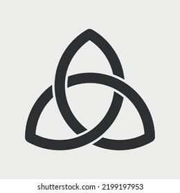 Triquetra symbol. Ancient symmetric Irish decoration. Sacred endless symbol. Vector illustration 