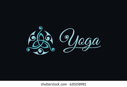 Triquetra symbol. Decorated Trinity knot. Ancient Celtic symbol of eternity. Logo for yoga studio
