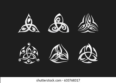 Triquetra Symbol. Decorated Trinity Knot. Ancient Celtic Symbol Of Eternity. Logo For Yoga Studio