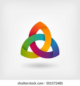 triquetra symbol in rainbow colors. vector illustration - eps 10