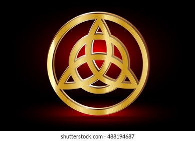 Triquetra symbol , Vector illustration ,symbol of strength, honor and glory,