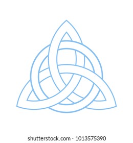 Triquetra, Trinity or Celtic knot isolated vector symbol. Trinity cross.