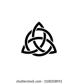 Triquetra Trinity Knot glyph icon. Clipart image isolated on white background