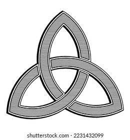 El Triquetra (Trinity Knot) se presenta en un estilo de madera vintage.  No Celtic Trinity Knot.