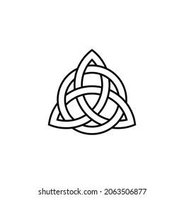 Triquetra Trinity Knot outline icon. Clipart image isolated on white background