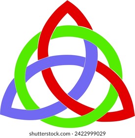 triquetra-circle-interlaced - bright multi colored vector drawing