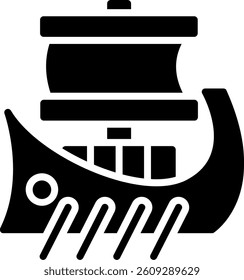 Trireme Glyph Icon Vector Design