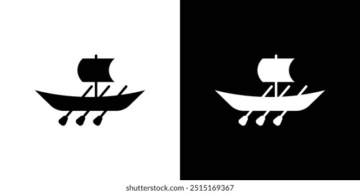 trireme icon Outline sign symbol set