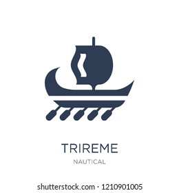trireme icon. Trendy flat vector trireme icon on white background from Nautical collection, vector illustration can be use for web and mobile, eps10