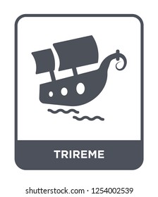 trireme icon vector on white background, trireme trendy filled icons from Greece collection, trireme simple element illustration